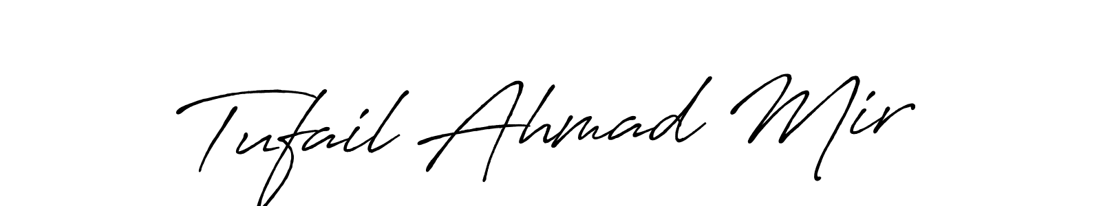 The best way (Antro_Vectra_Bolder) to make a short signature is to pick only two or three words in your name. The name Tufail Ahmad Mir include a total of six letters. For converting this name. Tufail Ahmad Mir signature style 7 images and pictures png