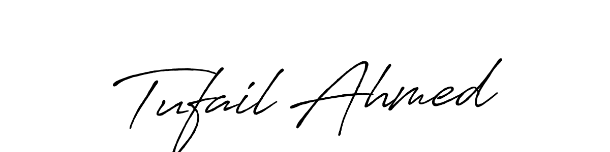 Design your own signature with our free online signature maker. With this signature software, you can create a handwritten (Antro_Vectra_Bolder) signature for name Tufail Ahmed. Tufail Ahmed signature style 7 images and pictures png