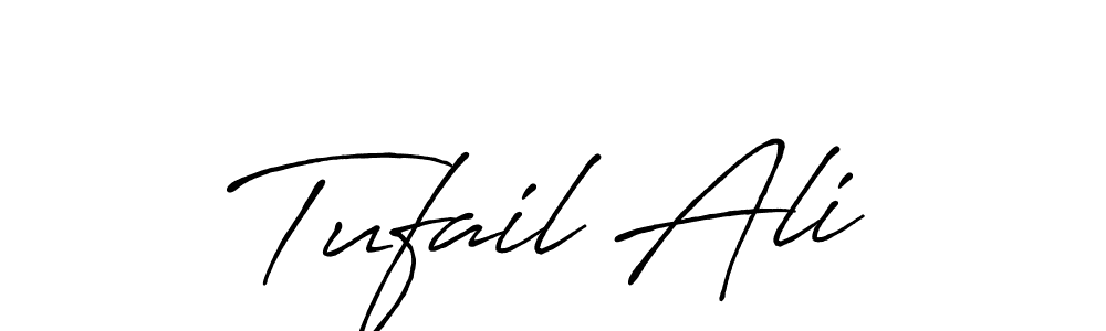 How to make Tufail Ali signature? Antro_Vectra_Bolder is a professional autograph style. Create handwritten signature for Tufail Ali name. Tufail Ali signature style 7 images and pictures png