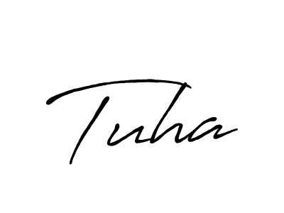 Tuha stylish signature style. Best Handwritten Sign (Antro_Vectra_Bolder) for my name. Handwritten Signature Collection Ideas for my name Tuha. Tuha signature style 7 images and pictures png