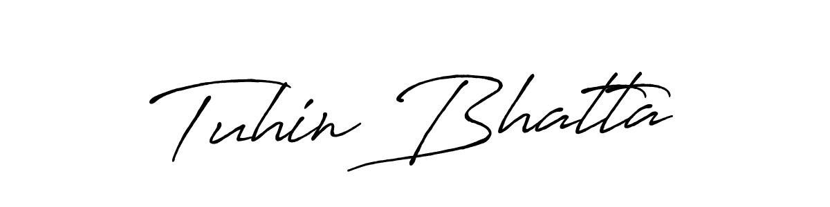 Make a beautiful signature design for name Tuhin Bhatta. With this signature (Antro_Vectra_Bolder) style, you can create a handwritten signature for free. Tuhin Bhatta signature style 7 images and pictures png