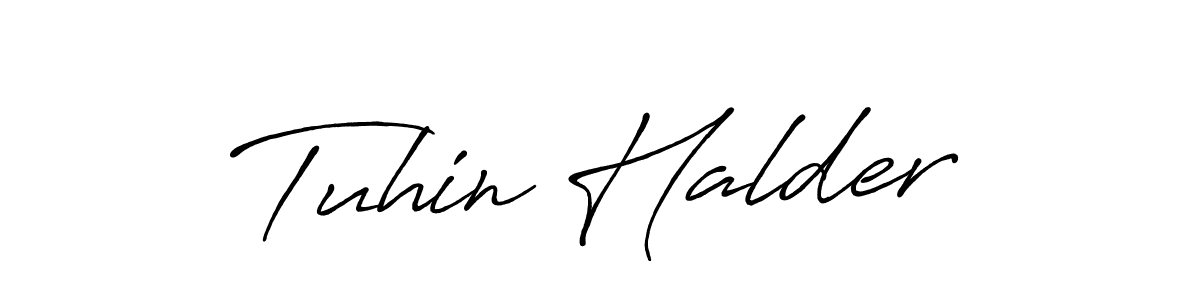 Create a beautiful signature design for name Tuhin Halder. With this signature (Antro_Vectra_Bolder) fonts, you can make a handwritten signature for free. Tuhin Halder signature style 7 images and pictures png