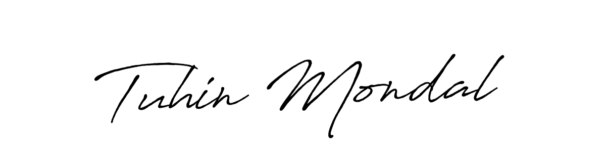 Create a beautiful signature design for name Tuhin Mondal. With this signature (Antro_Vectra_Bolder) fonts, you can make a handwritten signature for free. Tuhin Mondal signature style 7 images and pictures png