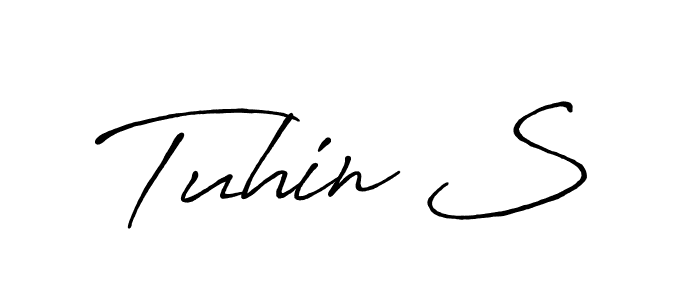 Make a beautiful signature design for name Tuhin S. With this signature (Antro_Vectra_Bolder) style, you can create a handwritten signature for free. Tuhin S signature style 7 images and pictures png