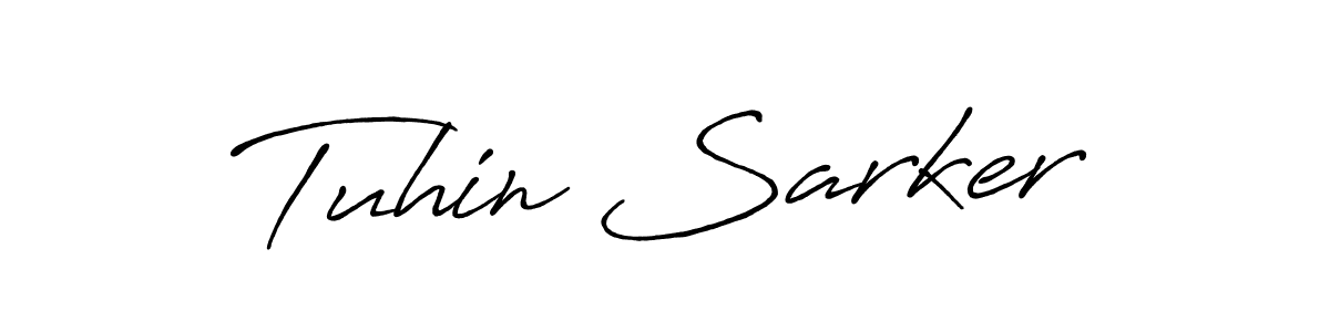 Make a beautiful signature design for name Tuhin Sarker. With this signature (Antro_Vectra_Bolder) style, you can create a handwritten signature for free. Tuhin Sarker signature style 7 images and pictures png