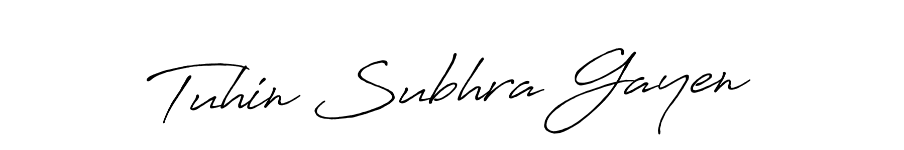 How to make Tuhin Subhra Gayen name signature. Use Antro_Vectra_Bolder style for creating short signs online. This is the latest handwritten sign. Tuhin Subhra Gayen signature style 7 images and pictures png