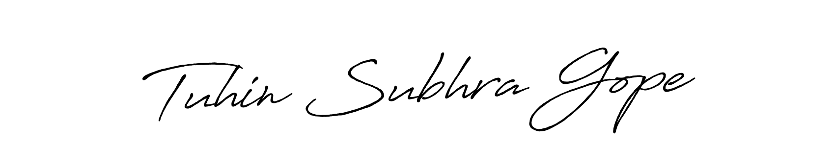 You should practise on your own different ways (Antro_Vectra_Bolder) to write your name (Tuhin Subhra Gope) in signature. don't let someone else do it for you. Tuhin Subhra Gope signature style 7 images and pictures png