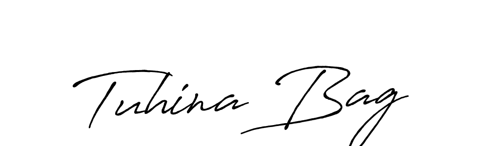 Create a beautiful signature design for name Tuhina Bag. With this signature (Antro_Vectra_Bolder) fonts, you can make a handwritten signature for free. Tuhina Bag signature style 7 images and pictures png