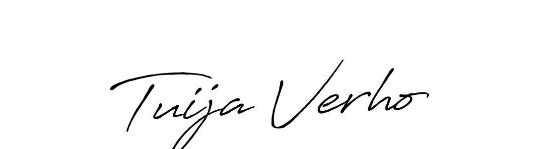 Antro_Vectra_Bolder is a professional signature style that is perfect for those who want to add a touch of class to their signature. It is also a great choice for those who want to make their signature more unique. Get Tuija Verho name to fancy signature for free. Tuija Verho signature style 7 images and pictures png