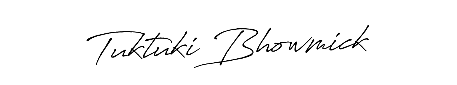 Use a signature maker to create a handwritten signature online. With this signature software, you can design (Antro_Vectra_Bolder) your own signature for name Tuktuki Bhowmick. Tuktuki Bhowmick signature style 7 images and pictures png