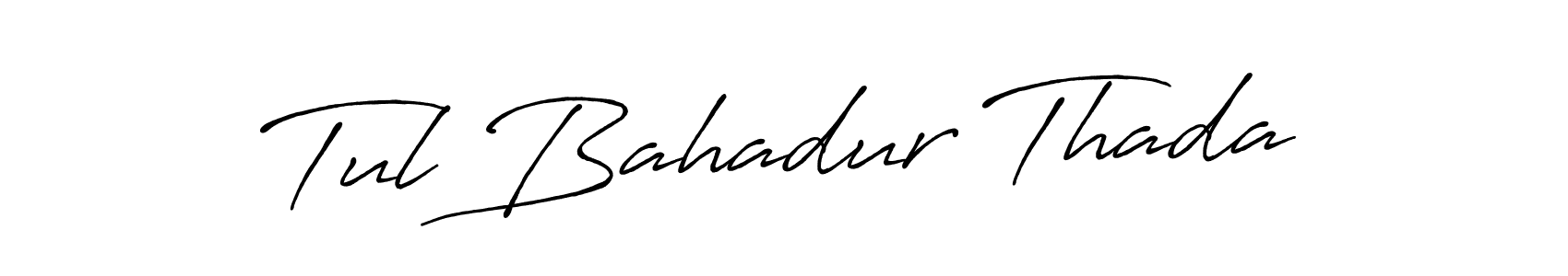 Antro_Vectra_Bolder is a professional signature style that is perfect for those who want to add a touch of class to their signature. It is also a great choice for those who want to make their signature more unique. Get Tul Bahadur Thada name to fancy signature for free. Tul Bahadur Thada signature style 7 images and pictures png