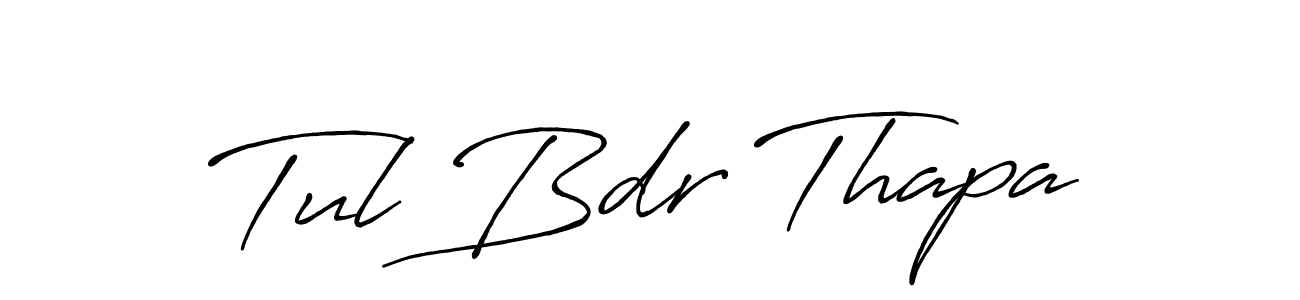 How to make Tul Bdr Thapa name signature. Use Antro_Vectra_Bolder style for creating short signs online. This is the latest handwritten sign. Tul Bdr Thapa signature style 7 images and pictures png