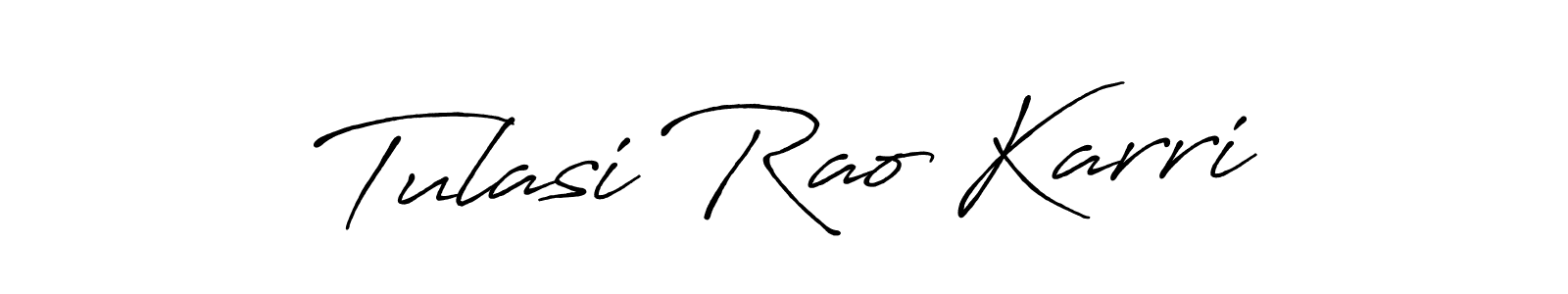 This is the best signature style for the Tulasi Rao Karri name. Also you like these signature font (Antro_Vectra_Bolder). Mix name signature. Tulasi Rao Karri signature style 7 images and pictures png