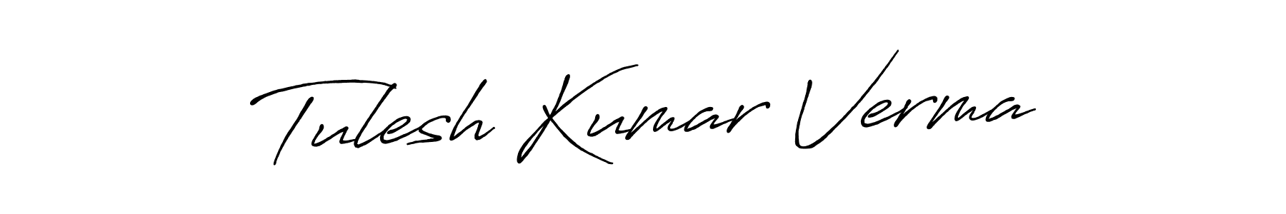 Create a beautiful signature design for name Tulesh Kumar Verma. With this signature (Antro_Vectra_Bolder) fonts, you can make a handwritten signature for free. Tulesh Kumar Verma signature style 7 images and pictures png