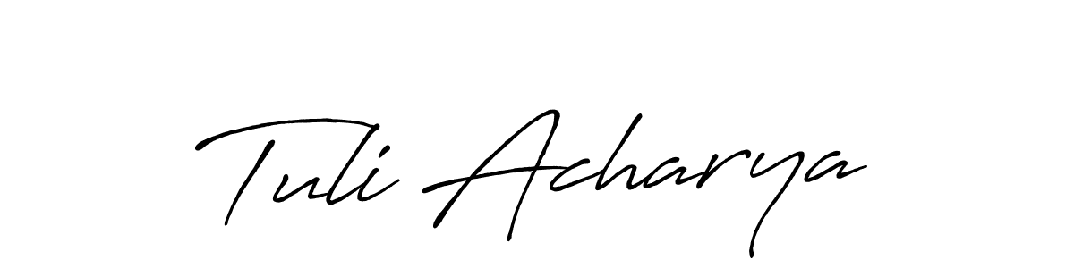 How to Draw Tuli Acharya signature style? Antro_Vectra_Bolder is a latest design signature styles for name Tuli Acharya. Tuli Acharya signature style 7 images and pictures png