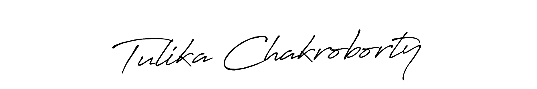 How to make Tulika Chakroborty signature? Antro_Vectra_Bolder is a professional autograph style. Create handwritten signature for Tulika Chakroborty name. Tulika Chakroborty signature style 7 images and pictures png