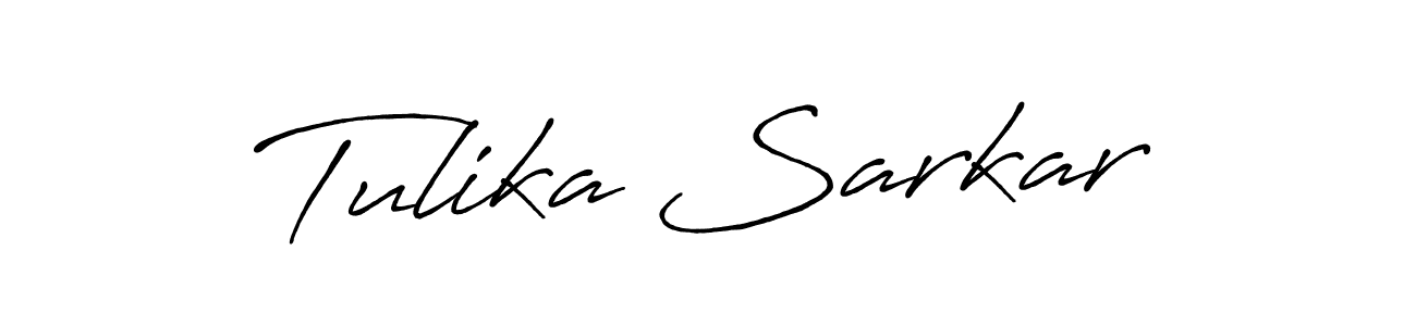 How to make Tulika Sarkar name signature. Use Antro_Vectra_Bolder style for creating short signs online. This is the latest handwritten sign. Tulika Sarkar signature style 7 images and pictures png