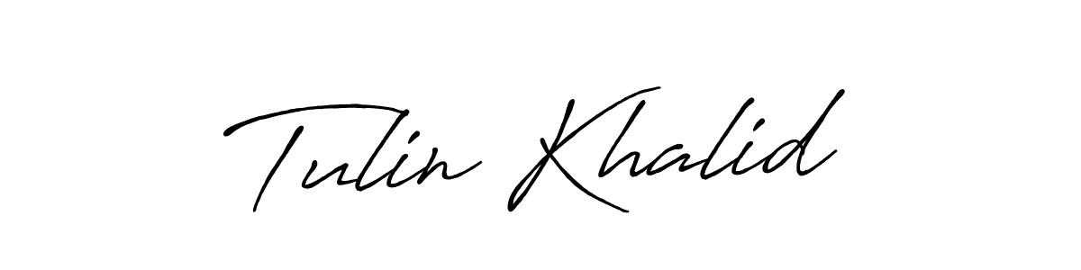 Make a beautiful signature design for name Tulin Khalid. Use this online signature maker to create a handwritten signature for free. Tulin Khalid signature style 7 images and pictures png