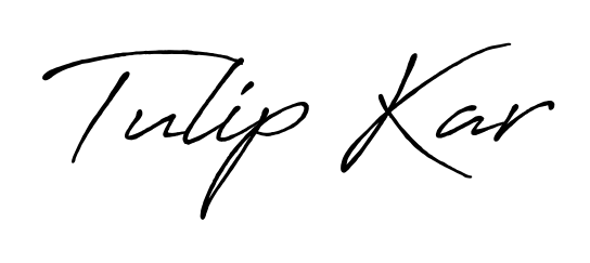 A timeless handwritten aesthetic for Tulip Kar. The Antro_Vectra_Bolder font gives your signature a handcrafted feel with natural curves. Tulip Kar signature style 7 images and pictures png