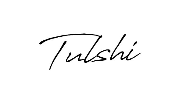 Use a signature maker to create a handwritten signature online. With this signature software, you can design (Antro_Vectra_Bolder) your own signature for name Tulshi. Tulshi signature style 7 images and pictures png