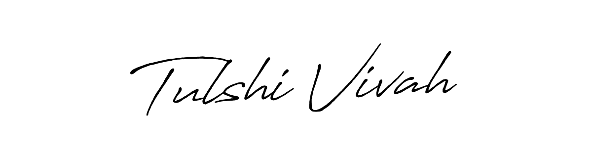 Create a beautiful signature design for name Tulshi Vivah. With this signature (Antro_Vectra_Bolder) fonts, you can make a handwritten signature for free. Tulshi Vivah signature style 7 images and pictures png