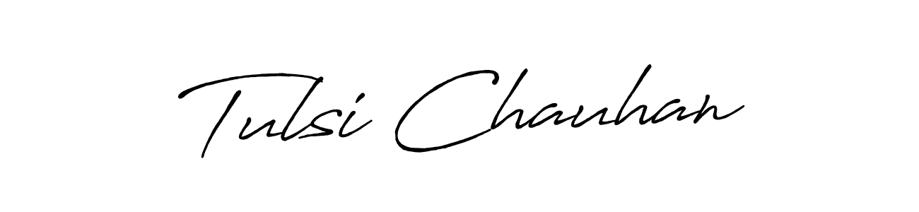 How to make Tulsi Chauhan name signature. Use Antro_Vectra_Bolder style for creating short signs online. This is the latest handwritten sign. Tulsi Chauhan signature style 7 images and pictures png