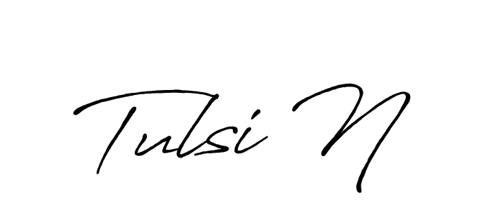 Tulsi N stylish signature style. Best Handwritten Sign (Antro_Vectra_Bolder) for my name. Handwritten Signature Collection Ideas for my name Tulsi N. Tulsi N signature style 7 images and pictures png