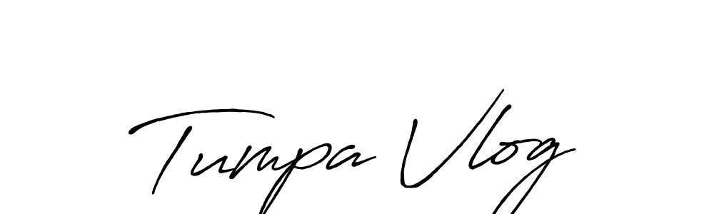 Use a signature maker to create a handwritten signature online. With this signature software, you can design (Antro_Vectra_Bolder) your own signature for name Tumpa Vlog. Tumpa Vlog signature style 7 images and pictures png
