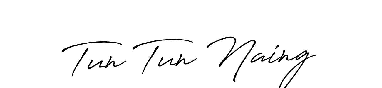 Use a signature maker to create a handwritten signature online. With this signature software, you can design (Antro_Vectra_Bolder) your own signature for name Tun Tun Naing. Tun Tun Naing signature style 7 images and pictures png