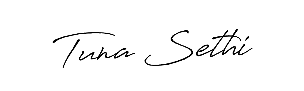 Tuna Sethi stylish signature style. Best Handwritten Sign (Antro_Vectra_Bolder) for my name. Handwritten Signature Collection Ideas for my name Tuna Sethi. Tuna Sethi signature style 7 images and pictures png