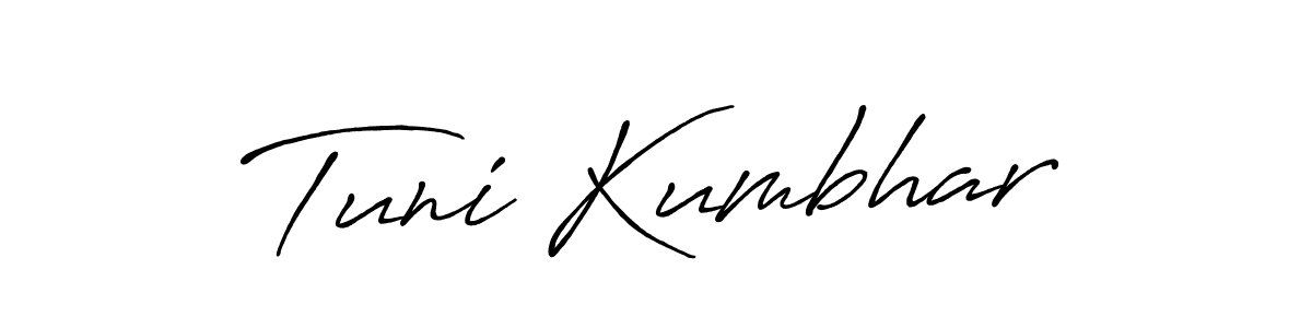Make a beautiful signature design for name Tuni Kumbhar. With this signature (Antro_Vectra_Bolder) style, you can create a handwritten signature for free. Tuni Kumbhar signature style 7 images and pictures png