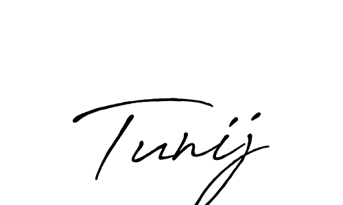 How to make Tunij signature? Antro_Vectra_Bolder is a professional autograph style. Create handwritten signature for Tunij name. Tunij signature style 7 images and pictures png