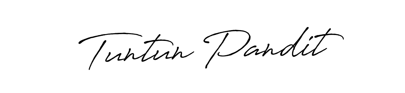 Tuntun Pandit stylish signature style. Best Handwritten Sign (Antro_Vectra_Bolder) for my name. Handwritten Signature Collection Ideas for my name Tuntun Pandit. Tuntun Pandit signature style 7 images and pictures png