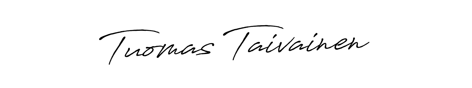 Create a beautiful signature design for name Tuomas Taivainen. With this signature (Antro_Vectra_Bolder) fonts, you can make a handwritten signature for free. Tuomas Taivainen signature style 7 images and pictures png