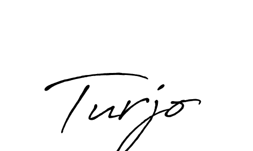 Use a signature maker to create a handwritten signature online. With this signature software, you can design (Antro_Vectra_Bolder) your own signature for name Turjo. Turjo signature style 7 images and pictures png