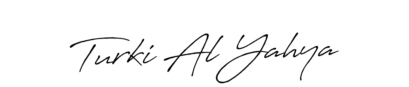 Create a beautiful signature design for name Turki Al Yahya. With this signature (Antro_Vectra_Bolder) fonts, you can make a handwritten signature for free. Turki Al Yahya signature style 7 images and pictures png