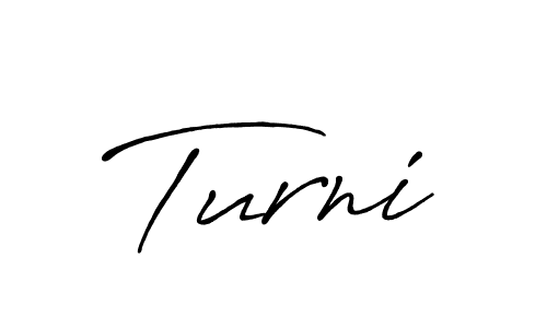 The best way (Antro_Vectra_Bolder) to make a short signature is to pick only two or three words in your name. The name Turni include a total of six letters. For converting this name. Turni signature style 7 images and pictures png