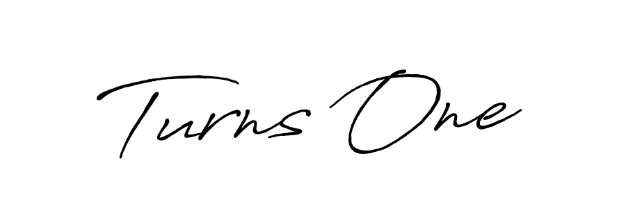 Turns One stylish signature style. Best Handwritten Sign (Antro_Vectra_Bolder) for my name. Handwritten Signature Collection Ideas for my name Turns One. Turns One signature style 7 images and pictures png