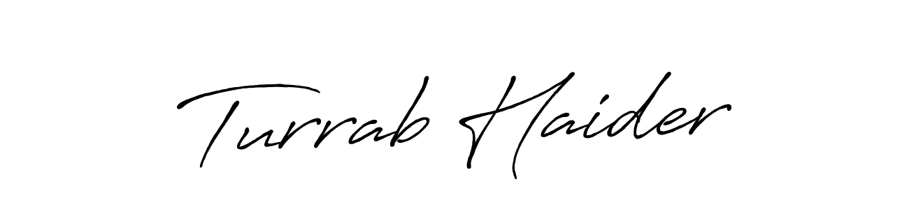 Make a beautiful signature design for name Turrab Haider. Use this online signature maker to create a handwritten signature for free. Turrab Haider signature style 7 images and pictures png