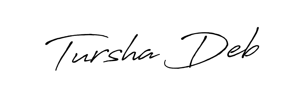 Make a beautiful signature design for name Tursha Deb. With this signature (Antro_Vectra_Bolder) style, you can create a handwritten signature for free. Tursha Deb signature style 7 images and pictures png