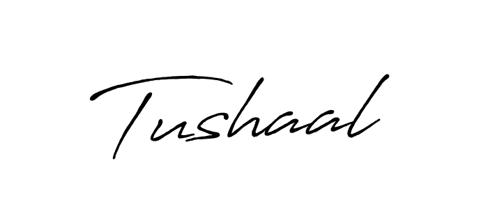 How to make Tushaal signature? Antro_Vectra_Bolder is a professional autograph style. Create handwritten signature for Tushaal name. Tushaal signature style 7 images and pictures png