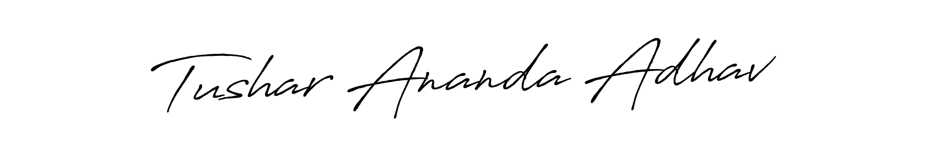 This is the best signature style for the Tushar Ananda Adhav name. Also you like these signature font (Antro_Vectra_Bolder). Mix name signature. Tushar Ananda Adhav signature style 7 images and pictures png