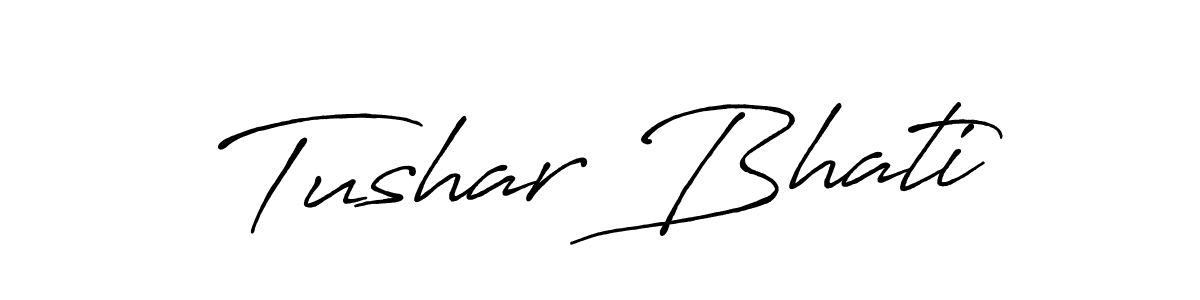 How to make Tushar Bhati name signature. Use Antro_Vectra_Bolder style for creating short signs online. This is the latest handwritten sign. Tushar Bhati signature style 7 images and pictures png