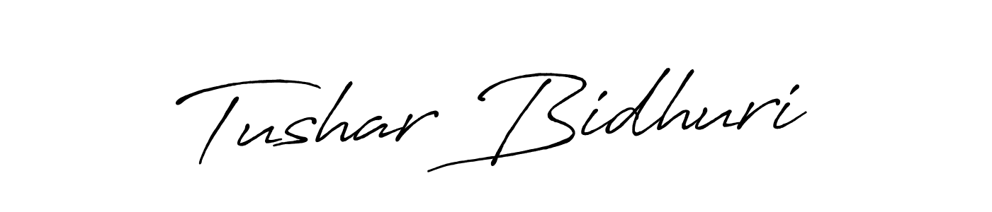 Make a beautiful signature design for name Tushar Bidhuri. With this signature (Antro_Vectra_Bolder) style, you can create a handwritten signature for free. Tushar Bidhuri signature style 7 images and pictures png
