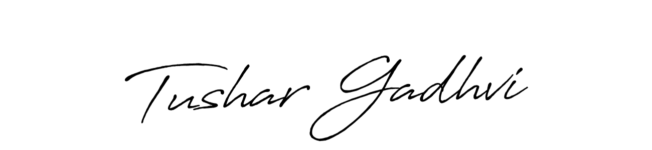 Similarly Antro_Vectra_Bolder is the best handwritten signature design. Signature creator online .You can use it as an online autograph creator for name Tushar Gadhvi. Tushar Gadhvi signature style 7 images and pictures png