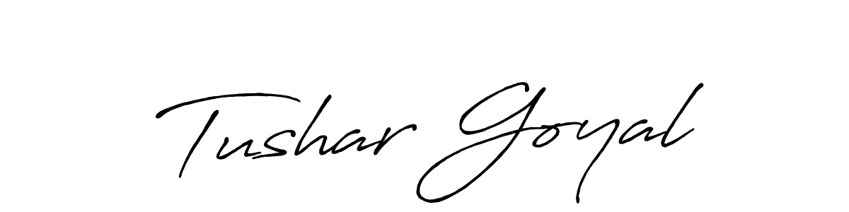 How to make Tushar Goyal signature? Antro_Vectra_Bolder is a professional autograph style. Create handwritten signature for Tushar Goyal name. Tushar Goyal signature style 7 images and pictures png