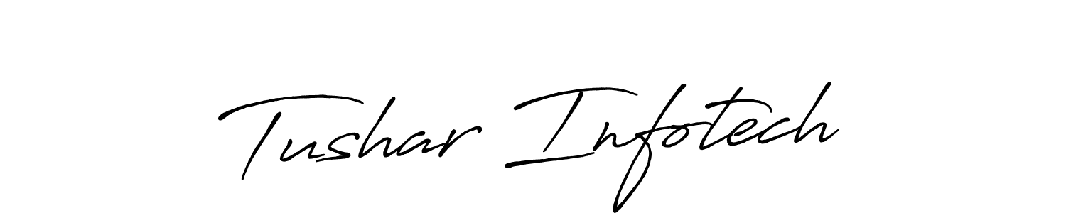 The best way (Antro_Vectra_Bolder) to make a short signature is to pick only two or three words in your name. The name Tushar Infotech include a total of six letters. For converting this name. Tushar Infotech signature style 7 images and pictures png