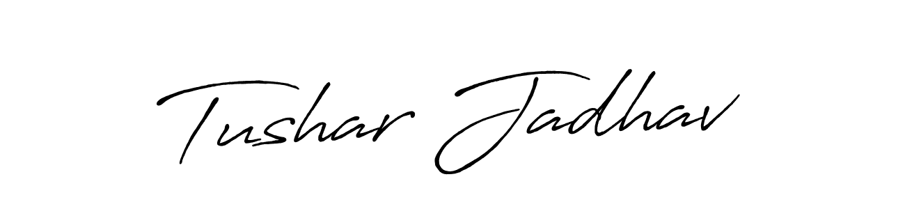 You should practise on your own different ways (Antro_Vectra_Bolder) to write your name (Tushar Jadhav) in signature. don't let someone else do it for you. Tushar Jadhav signature style 7 images and pictures png