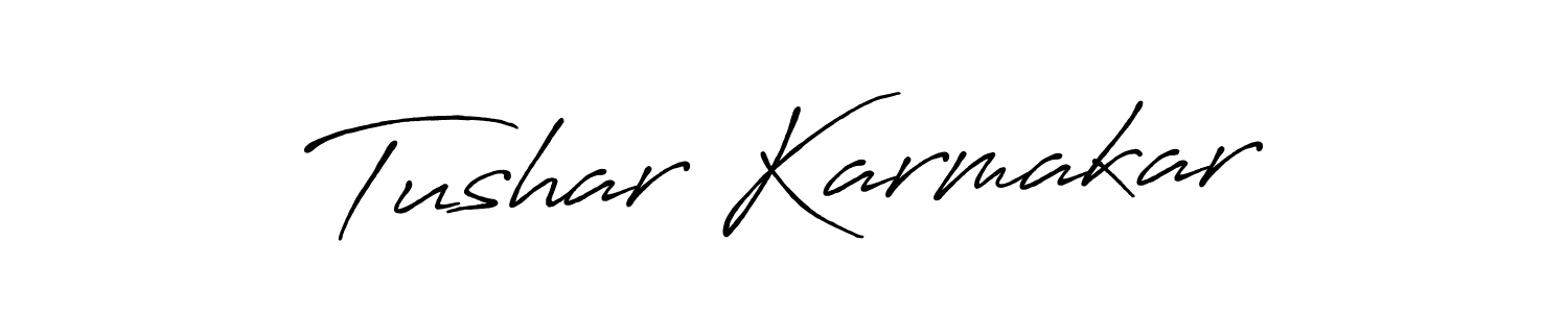 You should practise on your own different ways (Antro_Vectra_Bolder) to write your name (Tushar Karmakar) in signature. don't let someone else do it for you. Tushar Karmakar signature style 7 images and pictures png