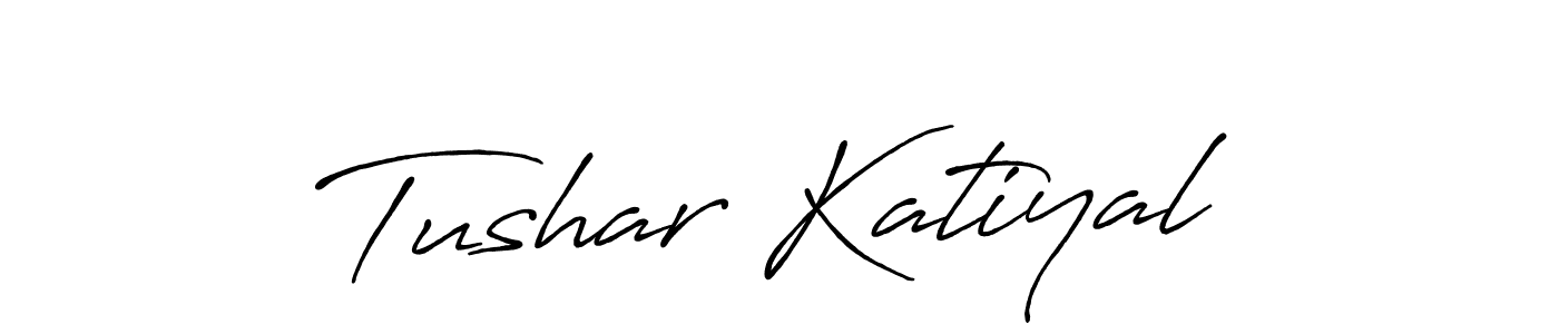 How to make Tushar Katiyal name signature. Use Antro_Vectra_Bolder style for creating short signs online. This is the latest handwritten sign. Tushar Katiyal signature style 7 images and pictures png